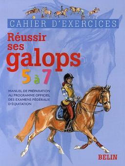 Réussir ses galops 5 à 7 : manuel de préparation au programme officiel des examens fédéraux d'équitation : cahier d'exercices