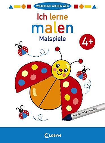 Wisch und wieder weg - Ich lerne malen 4+: Malspiele - Malbuch für Kinder ab 4 Jahre