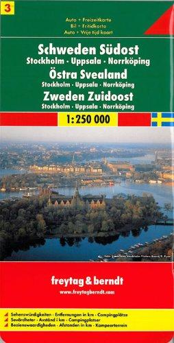 Freytag Berndt Autokarten, Schweden Südost - Stockholm - Uppsala - Norrköping, Blatt 3 - Maßstab 1:250.00: Sehenswürdigkeiten. Entfernungen in km. Campingplätze (Road Maps)