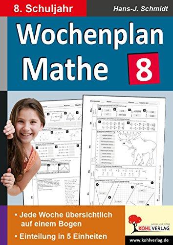 Wochenplan Mathe / Klasse 8: Jede Woche übersichtlich auf einem Bogen! (8. Schuljahr)