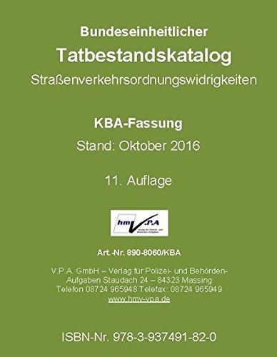 Bundeseinheitlicher Tatbestandskatalog KBA-Fassung, gebunden