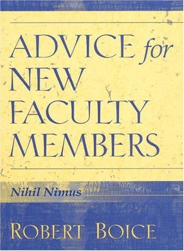 Advice for New Faculty Members: HB NEW FACULTY MEMBERS _c1: Nihil Nimus