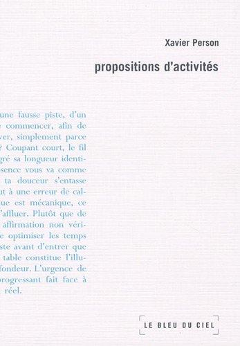 Propositions d'activités