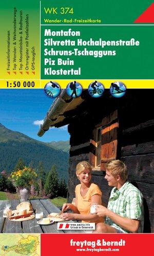 Freytag Berndt Wanderkarten, WK 374, Montafon - Silvretta - Hochalpenstrasse - Schruns - Tschagguns - Piz Buin - Klostertal 1:50.000