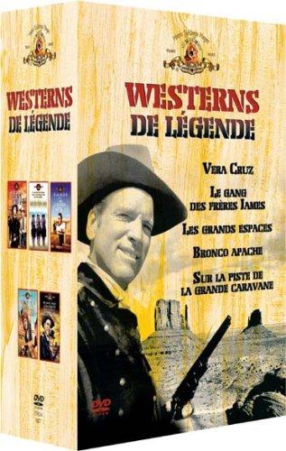 Coffret Westerns de légende 5 DVD : Vera Cruz / Le Gang des frères James / Les Grands espaces / Bronco Apache / Sur la piste de la grande caravane [FR Import]