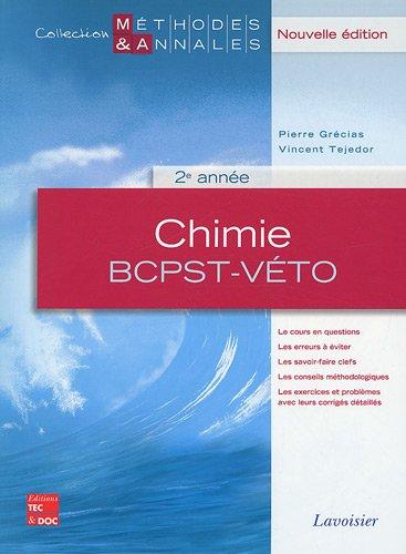 Chimie 2e année BCPST-Véto