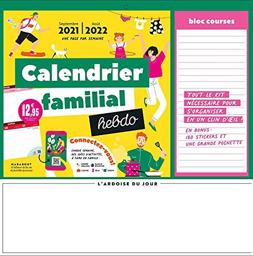 Calendrier familial hebdo : septembre 2021-août 2022