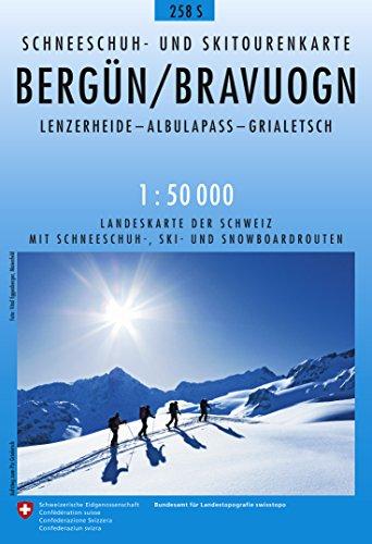 258S Bergün / Bravuogn Schneeschuh- und Skitourenkarte: Lenzerheide - Albulapass - Grialetsch (Skitourenkarten 1:50 000)