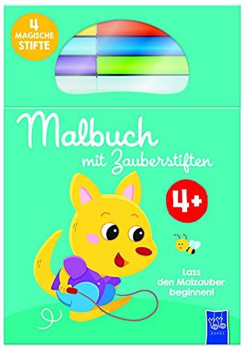 Malbuch mit Zauberstiften 4+ (grün): Mit 4 magischen Stiften