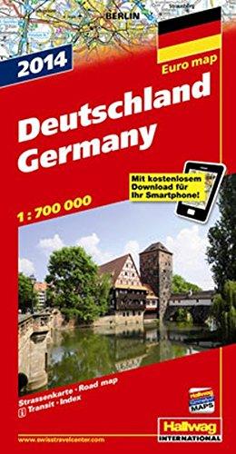 Deutschland 1:700 000 mit Distoguide, Transitplänen u. Index, Ausgabe 2014 (Hallwag Strassenkarten)