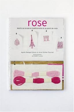 Rose : motifs de broderie traditionnelle et au point de croix