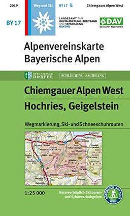 Chiemgauer Alpen, West, Hochries, Geigelstein: Wegmarkierung, Ski- und Schneeschuhrouten (Alpenvereinskarten)