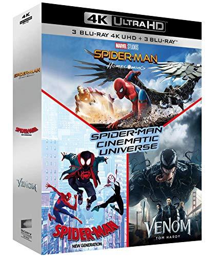 Coffret spider-man cinematic universe 3 films : homecoming ; new generation ; venom 4k ultra hd [Blu-ray] [FR Import]