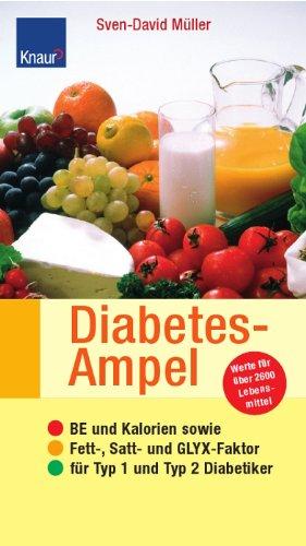 Diabetes-Ampel: BE und Kalorien sowie Fett-, Satt- und GLYX-Faktor für Typ 1 und Typ 2. Werte für über 2500 Lebensmittel