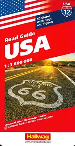 USA Strassenkarte 1:3,8 Mio. Road Guide: Road Guide, Index, National Parks, Indian Reservations (Hallwag Strassenkarten)