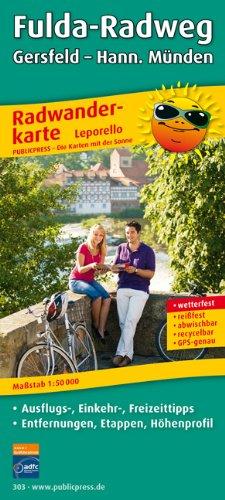 Radwanderkarte Fulda-Radweg, Gersfeld - Hann. Münden: Mit Ausflugszielen, Einkehr- und Freizeittipps, reissfest, wetterfest, abwischbar, GPS-genau. ... beschriftbar und wieder abwischbar