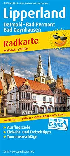 Lipperland, Detmold - Bad Pyrmont - Bad Oeynhausen: Radkarte mit Ausflugszielen, Einkehr- & Freizeittipps, wetterfest, reißfest, abwischbar, GPS-genau. 1:75000 (Radkarte / RK)