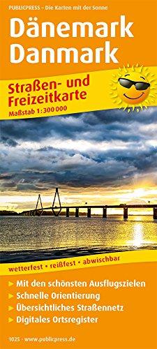 Dänemark, Danmark: Straßen- und Freizeitkarte mit Touristischen Straßen, Highlights der Region und digitalem Ortsregister. 1:300.000 (Straßen- und Freizeitkarte / StuF)