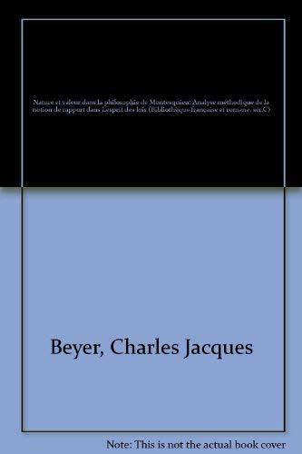 Nature et valeur dans la philosophie de Montesquieu