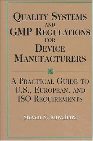 Quality Systems and Gmp Regulations for Device Manufacturers: A Practical Guide to U.S., European, and Iso Requirements