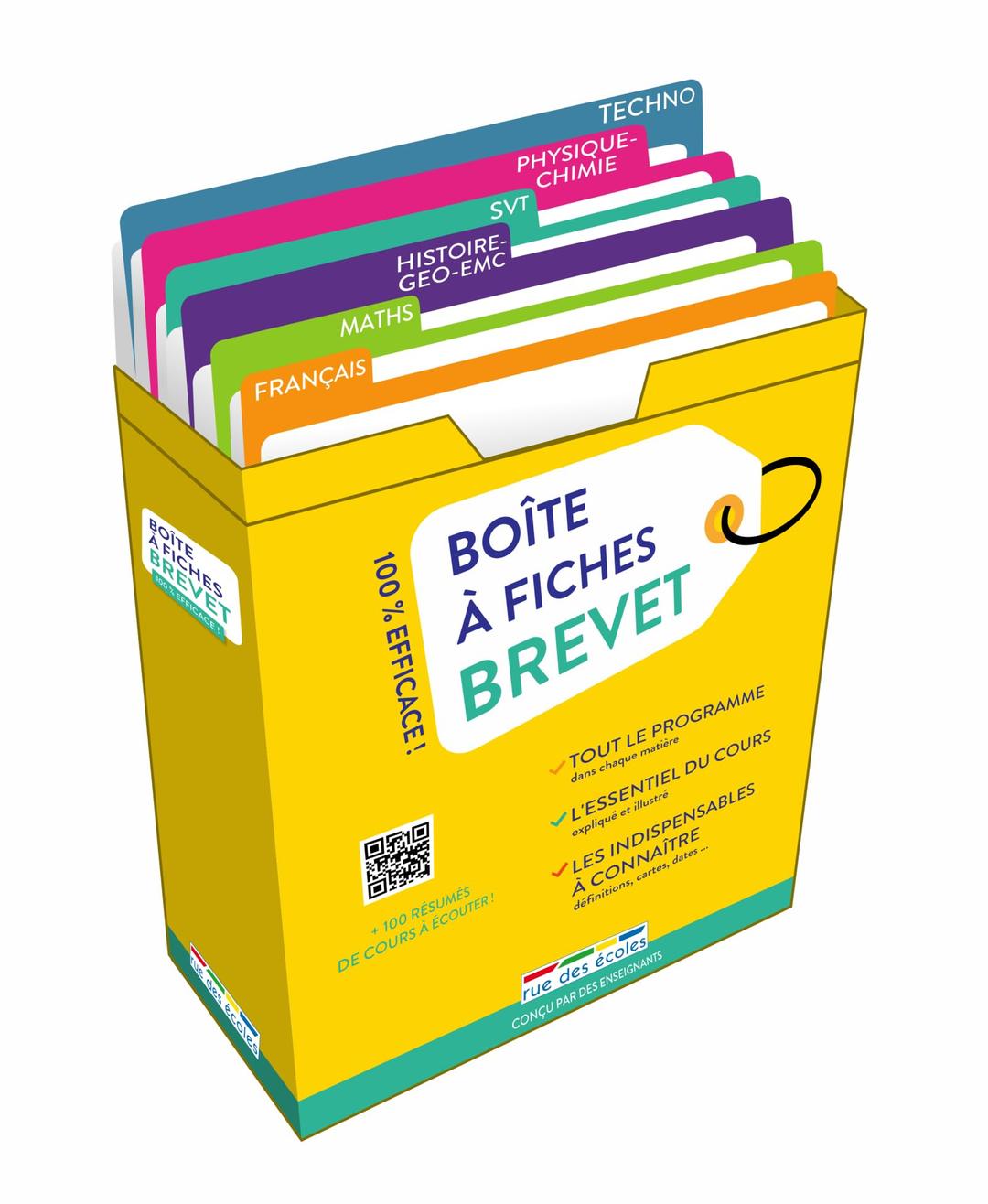 Boîte à fiches brevet : 180 fiches pour réussir