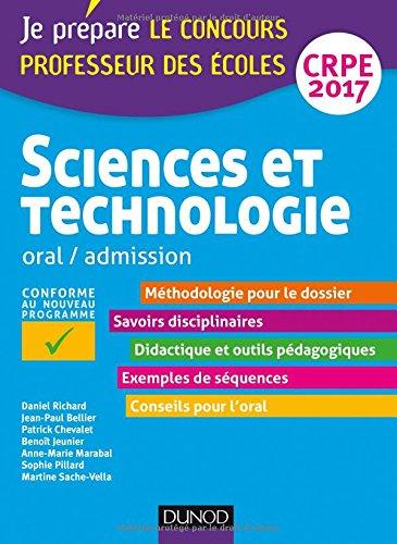 Sciences et technologie : professeur des écoles, concours 2017 : oral, admission, CRPE 2017