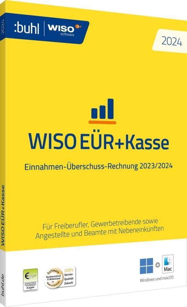 WISO EÜR+Kasse 2024: Einnahmen-Überschuss-Rechnung 2023/2024 für Windows und macOS (WISO Software)