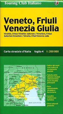 Veneto Friuli /Venezia Giulia /Venetien Friaul Julisches Venetien: Strassenkarte 1:200000 (Carte Regionali)