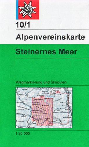 DAV Alpenvereinskarte 10/1 S Steinernes Meer 1 : 25 000 Wegmarkierungen und Skirouten: Topographische Karte