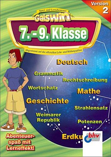 Galswin Version 2, CD-ROMs : 7.-9. Klasse, 3 CD-ROMs Deutsch, Mathematik, Erdkunde, Sozialkunde, Geschichte, Politik. Für Windows 98/Me/XP. Abgestimmt auf d. offiziellen Lehr- u. Bildungspläne. Multilingual: Englisch, Deutsch, Spanisch, Französisch