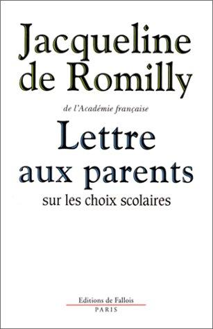 Lettre aux parents : sur les choix scolaires