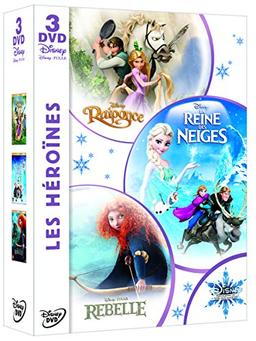 Coffret héroïnes : la reine des neiges ; raiponce ; rebelle [FR Import]