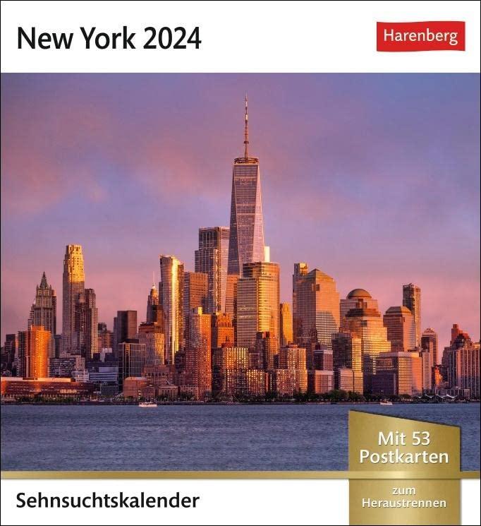 New York Sehnsuchtskalender 2024: Wochenkalender mit 53 Postkarten (Sehnsuchtskalender von Harenberg)