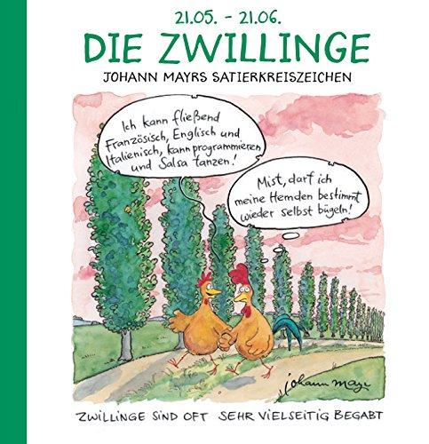 Die Zwillinge: Witziges Cartoon Sternzeichen-Geschenkbuch im Format 11,5 x 11,5 cm