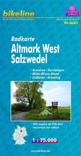 bikeline Radkarte Altmark West, Salzwedel,  Arendsee, Gardelegen, Milde-Biese-Aland, Südheide, Drömling, RK-SAA01. 1:75.000, wasserfest/reißfest, GPS-tauglich mit UTM-Netz