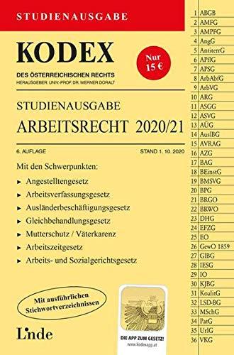 KODEX Studienausgabe Arbeitsrecht 2020/21: Studienausgabe