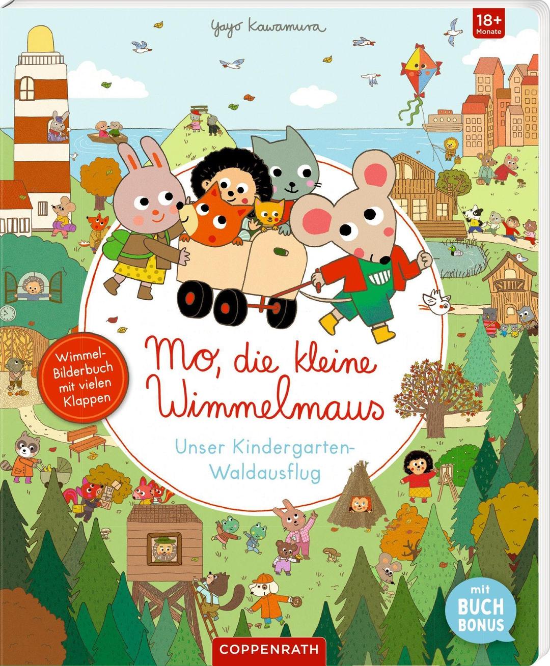 Mo, die kleine Wimmelmaus: Unser Kindergarten-Waldausflug: Großes Wimmelbuch mit großes Klappen und unzähligen Geschichten, ab 18 Monaten