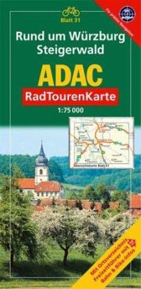 ADAC RadTourenKarte 31. Rund um Würzburg-Steigerwald (mit Kartometer). 1 : 75 000