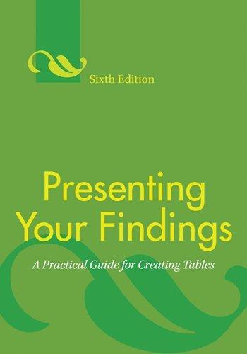 Presenting Your Findings: A Practical Guide for Creating Tables