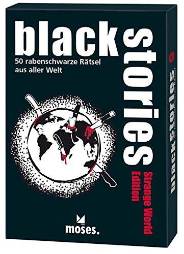 moses. black stories Strange World Edition | 50 rabenschwarze Rätsel | Das Krimi Kartenspiel