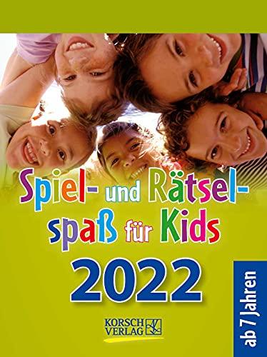 Spiel- und Rätselspaß für Kids 2022: Aufstellbarer Tages-Abreisskalender für Kinder mit Rätseln und Spielen I 12 x 16 cm