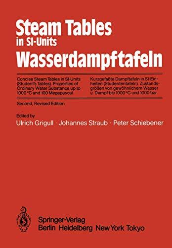 Steam Tables in SI-Units / Wasserdampftafeln: Concise Steam Tables in SI-Units (Student’s Tables) Properties of Ordinary Water Substance up to 1000°C ... Wasser und Dampf bis 1000°C und 1000 bar