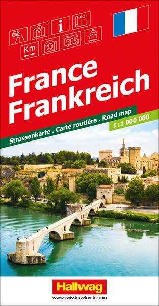 Frankreich Strassenkarte 1:1 Mio.: Mit Ortsverzeichnis. Transitplänen und Index. (Hallwag Strassenkarten)