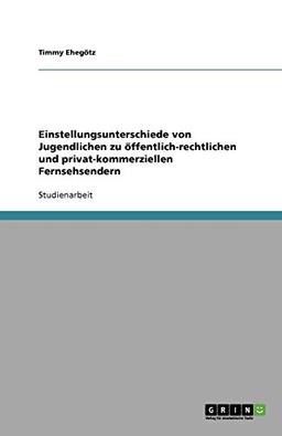 Einstellungsunterschiede von Jugendlichen zu öffentlich-rechtlichen und privat-kommerziellen Fernsehsendern