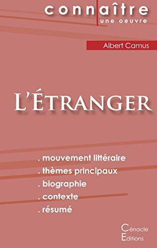 Fiche de lecture L'Etranger de Albert Camus (analyse littéraire de référence et résumé complet)