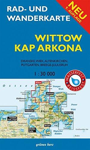 Rad- und Wanderkarte Wittow, Kap Arkona<br>: Mit Dranske, Wiek, Altenkirchen, Putgarten, Breege und Juliusruh. Maßstab 1:30.000. Wasser- und reißfest