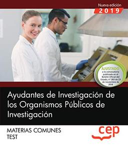 Ayudantes de Investigación de los Organismos Públicos de Investigación : materias comunes, test