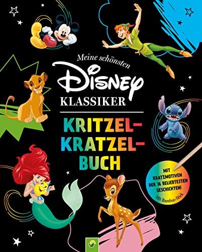 Meine schönsten Disney Klassiker Kritzel-Kratzel-Buch: Mit den bekanntesten Geschichten zum Kreativsein und Rätseln | ab 5 Jahren | Perfektes Geschenk für alle Disney-Fans