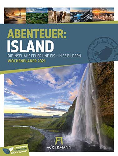 Island - Wochenplaner Kalender 2021, Wandkalender im Hochformat (25x33 cm) - Wochenkalender mit Rätseln und Sudokus auf der Rückseite