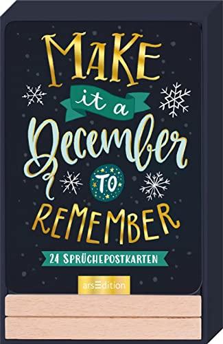 Make it a December to remember: 24 Sprüchepostkarten | Stimmungsvoller Postkarten-Adventskalender